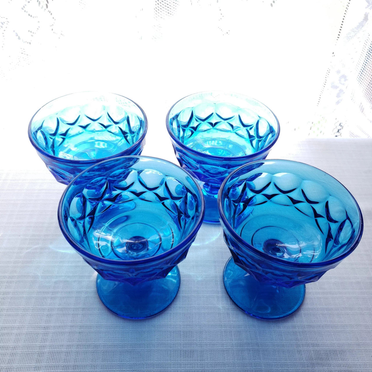 NORITAKE Perspective-Blue Champagne Tall Sherbet Set of 4