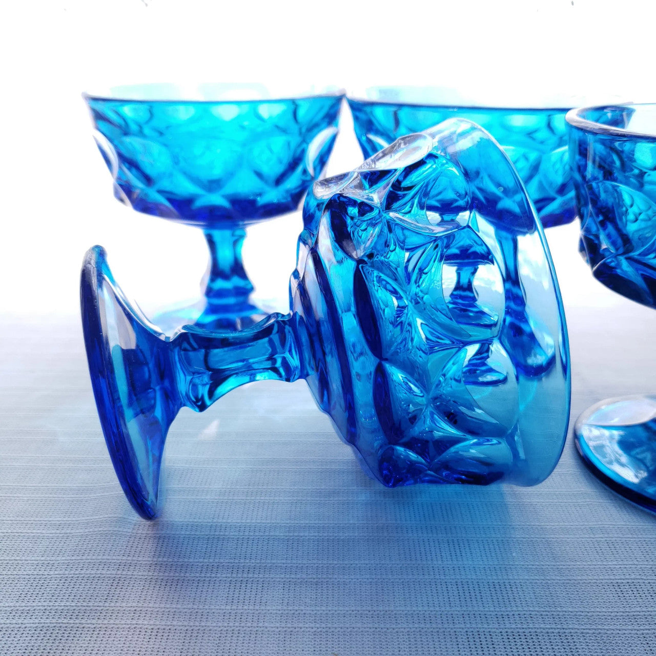 NORITAKE Perspective-Blue Champagne Tall Sherbet Set of 4