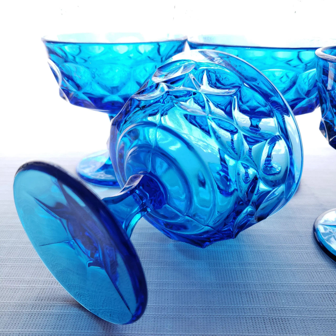 NORITAKE Perspective-Blue Champagne Tall Sherbet Set of 4