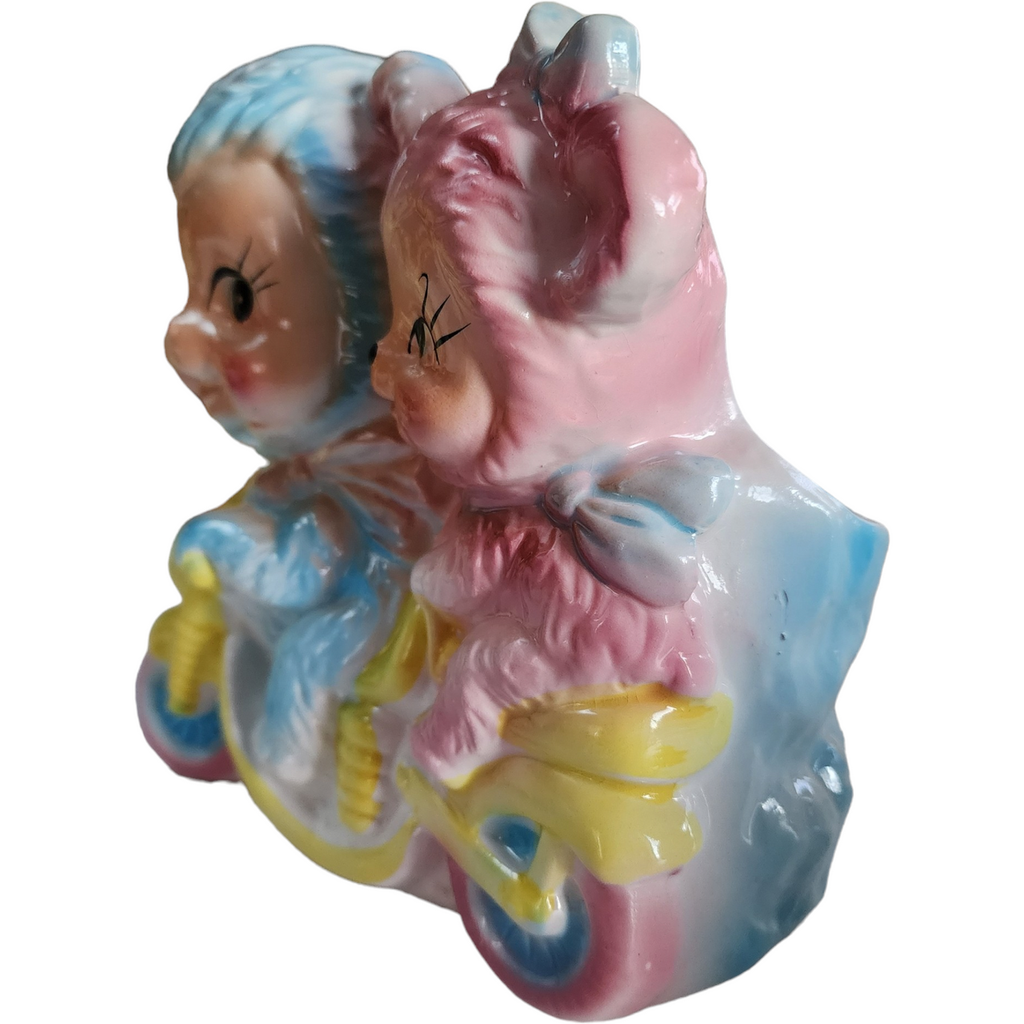 Napco Baby Nursery Planter Bear Pink & Blue Japan