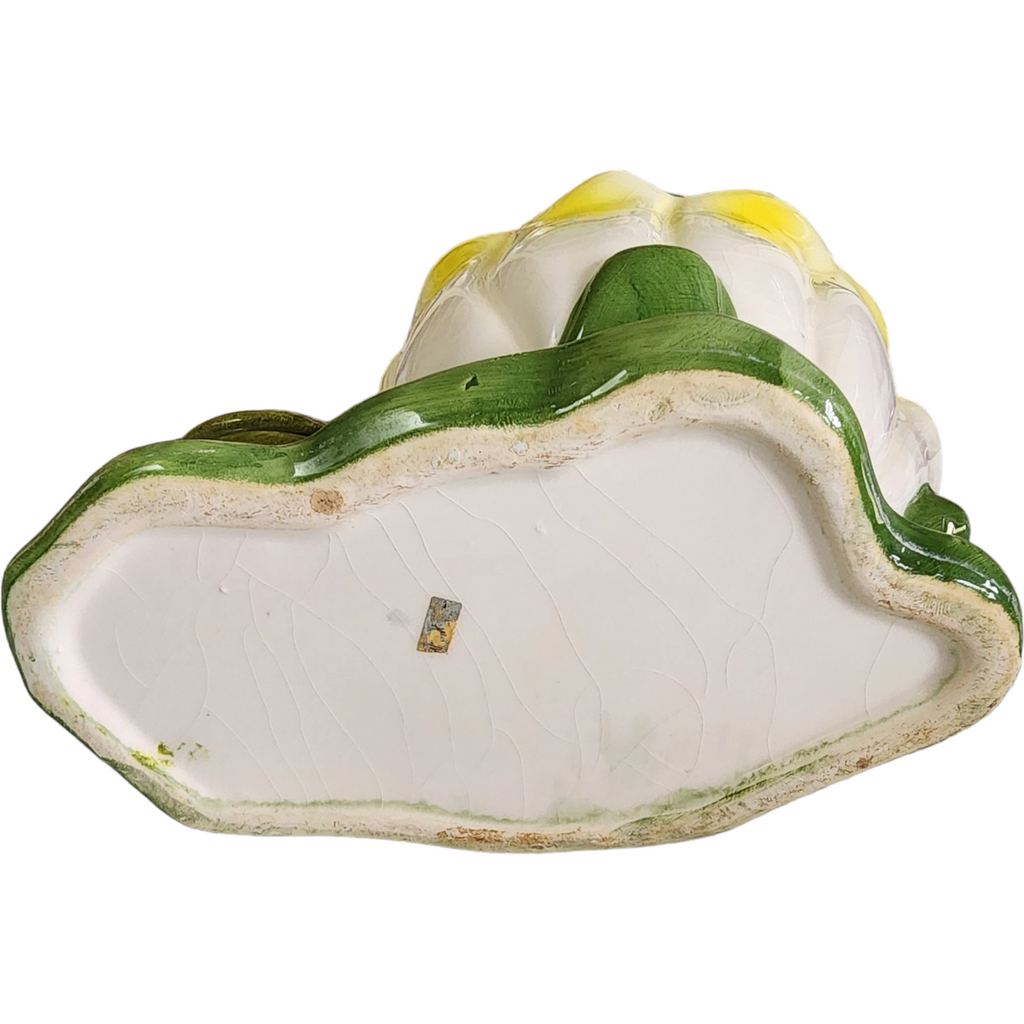 Napco Baby Nursery Planter Smiling Frog with White Lily Flower Japan