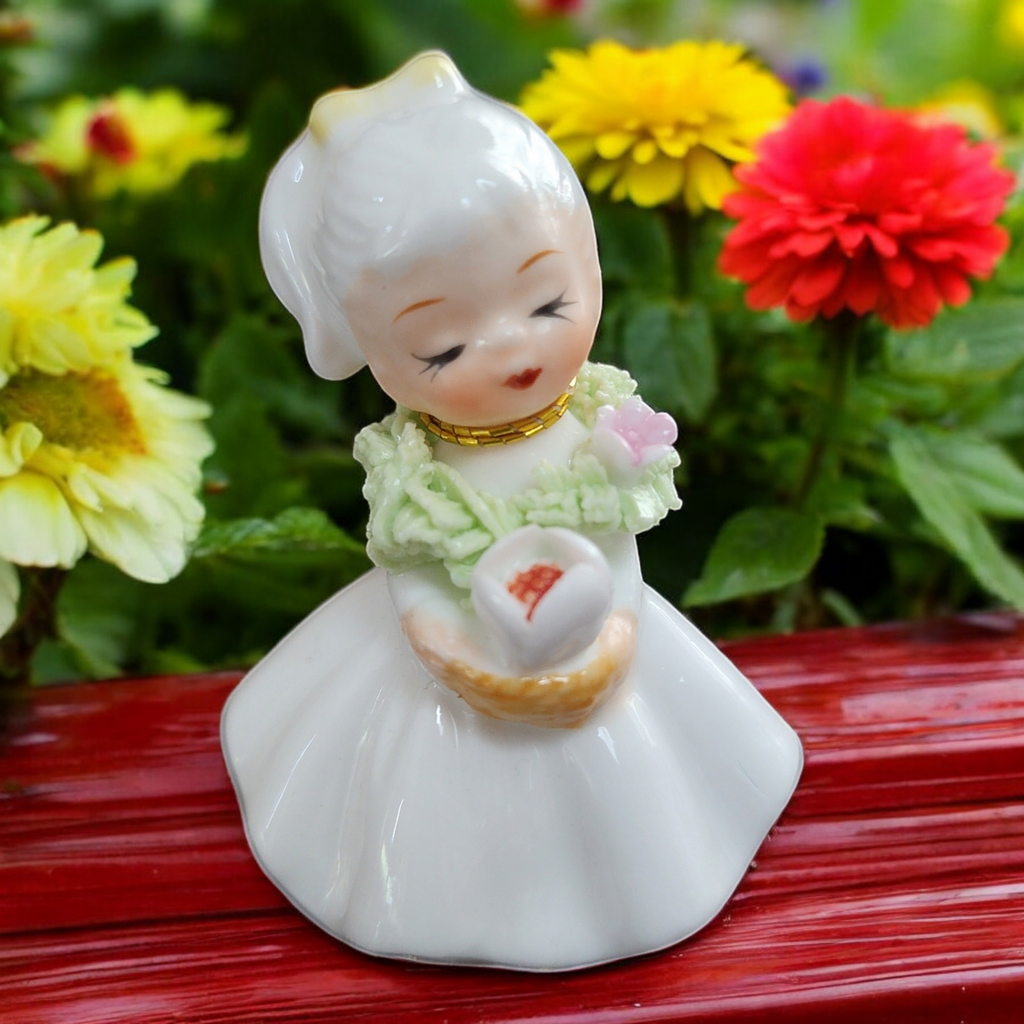 Napco Bone China Flower Girl of the Month May Hawthorne Mini Figurine Japan