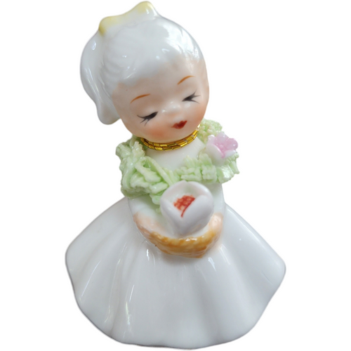 Napco Bone China Flower Girl of the Month May Hawthorne Mini Figurine Japan