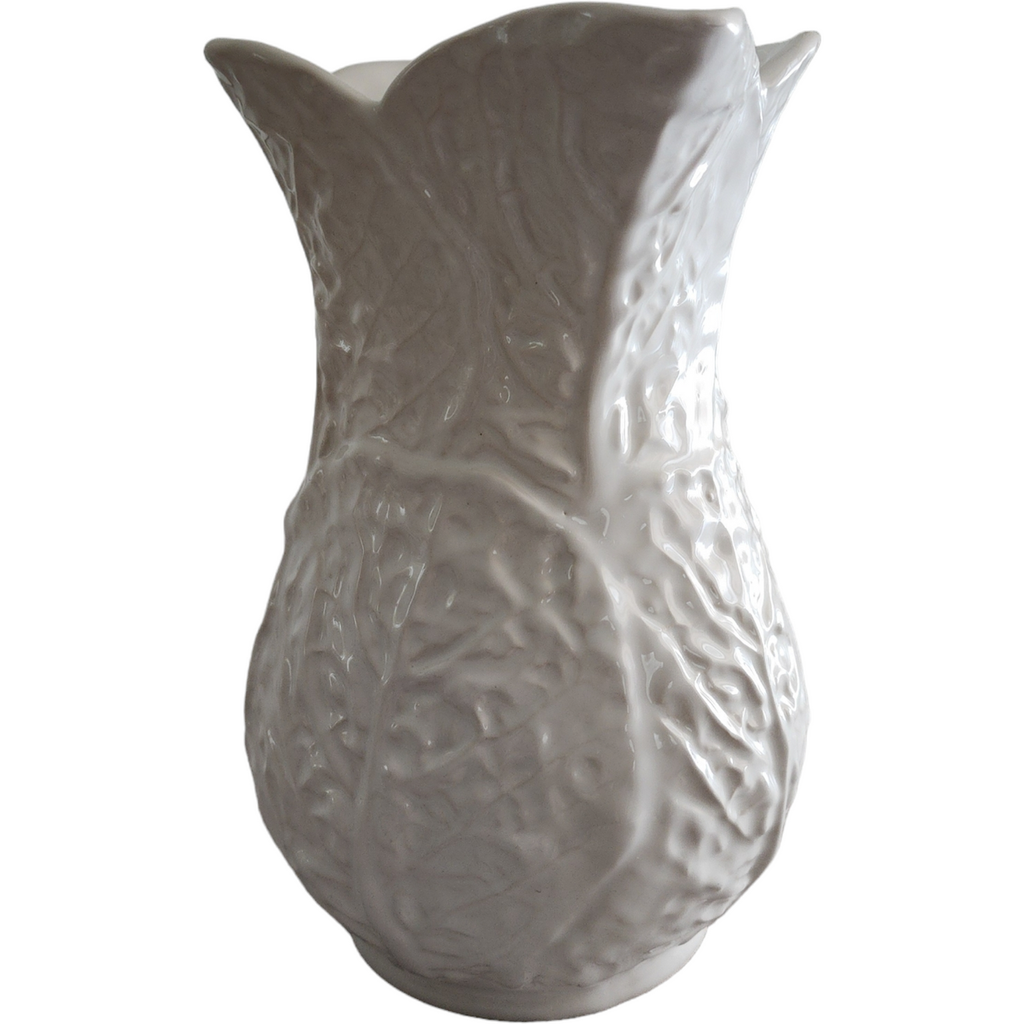 Neuwirth Cabbage All White Embossed Leaves Water Pitcher