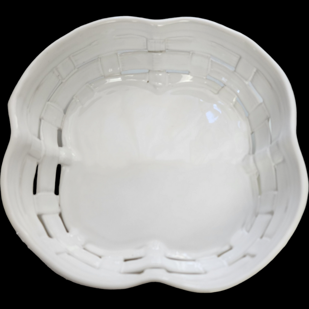 Neuwirth White Ceramic Bread Fruit Basket Portugal
