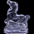New Martinsville Clear Horse Head Up Bookend