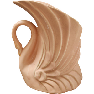 Niloak Spectrum Coral Peach Ceramic Figural Swan Planter Vase