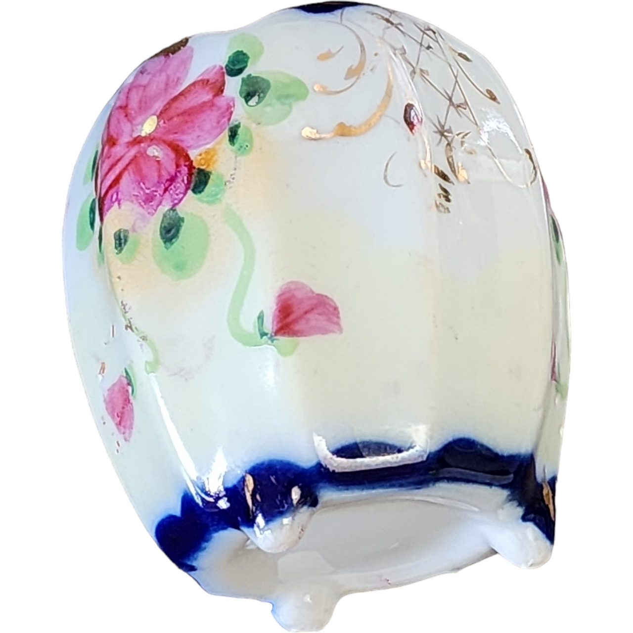 Nippon Cobalt Floral Porcelain Toothpick Holder Japan