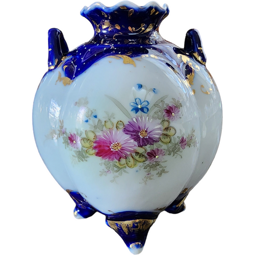 Nippon Dow Sie Cot Ure Cobalt Floral Porcelain Bowl Vase Japan