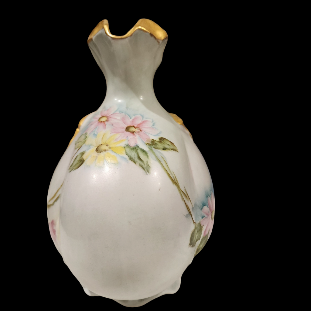 Nippon Hand Painted Floral Gilt Porcelain Pitcher