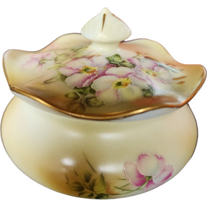 Nippon Hand Painted Porcelain Boudoir Trinket Box