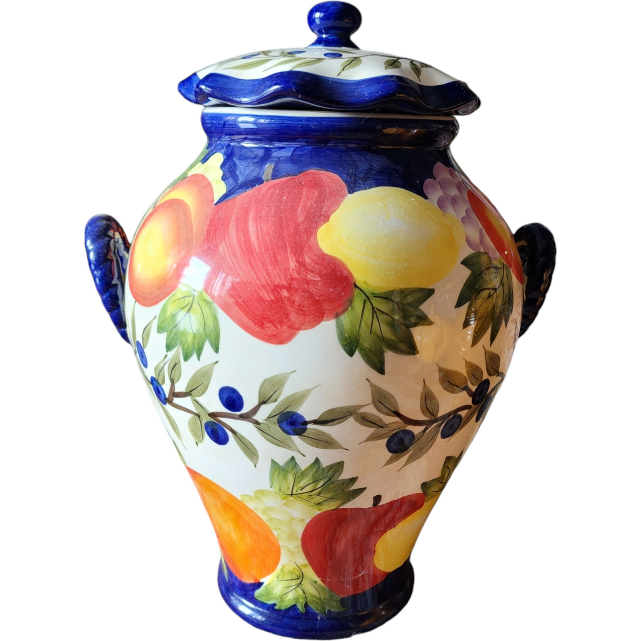 Nonni's Biscotti Ceramic with Fruit Canister Cookie Jar