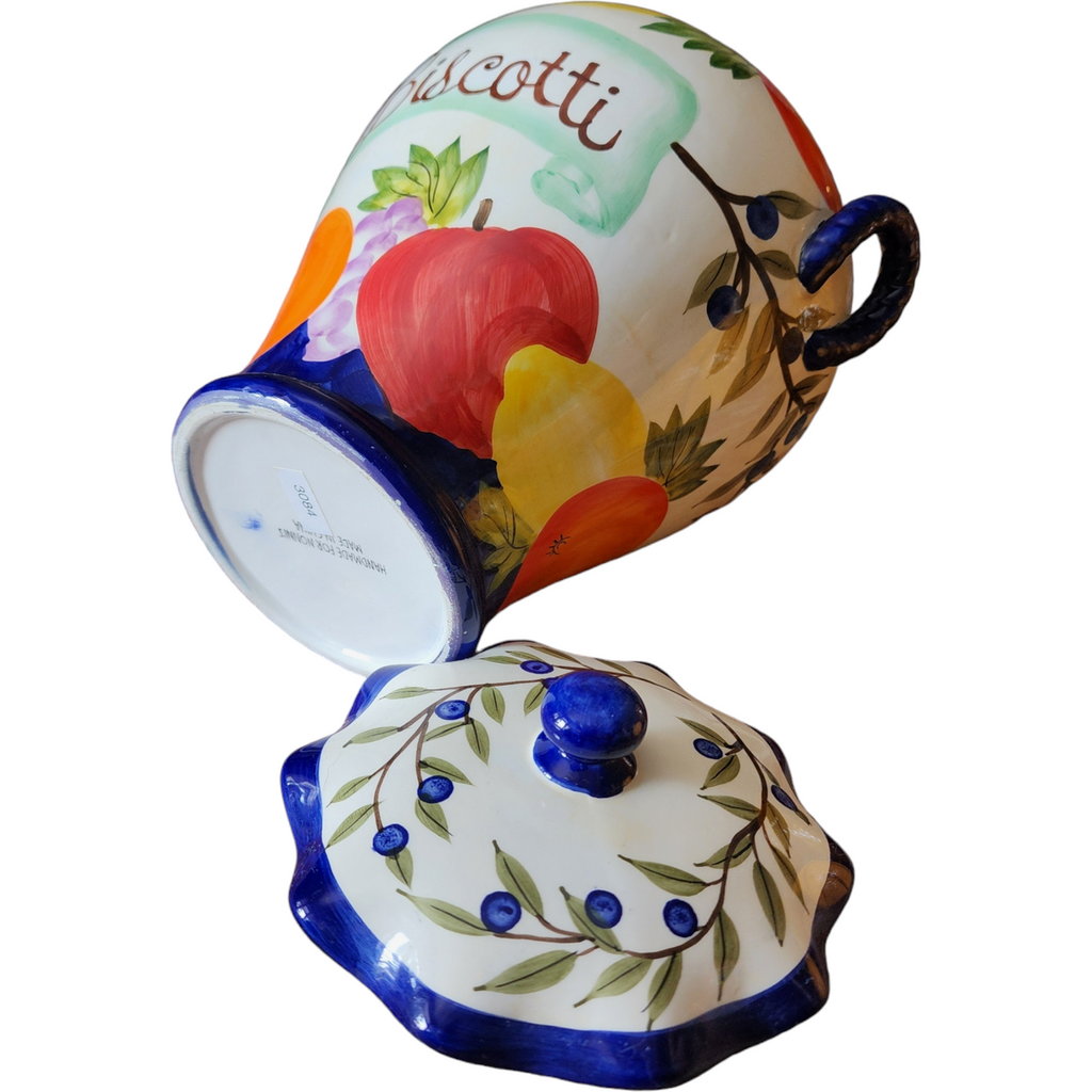 Nonni's Biscotti Ceramic with Fruit Canister Cookie Jar