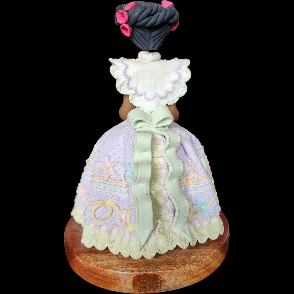 Nora Dominican Republic Faceless Doll Wood Polymer Clay Figurine