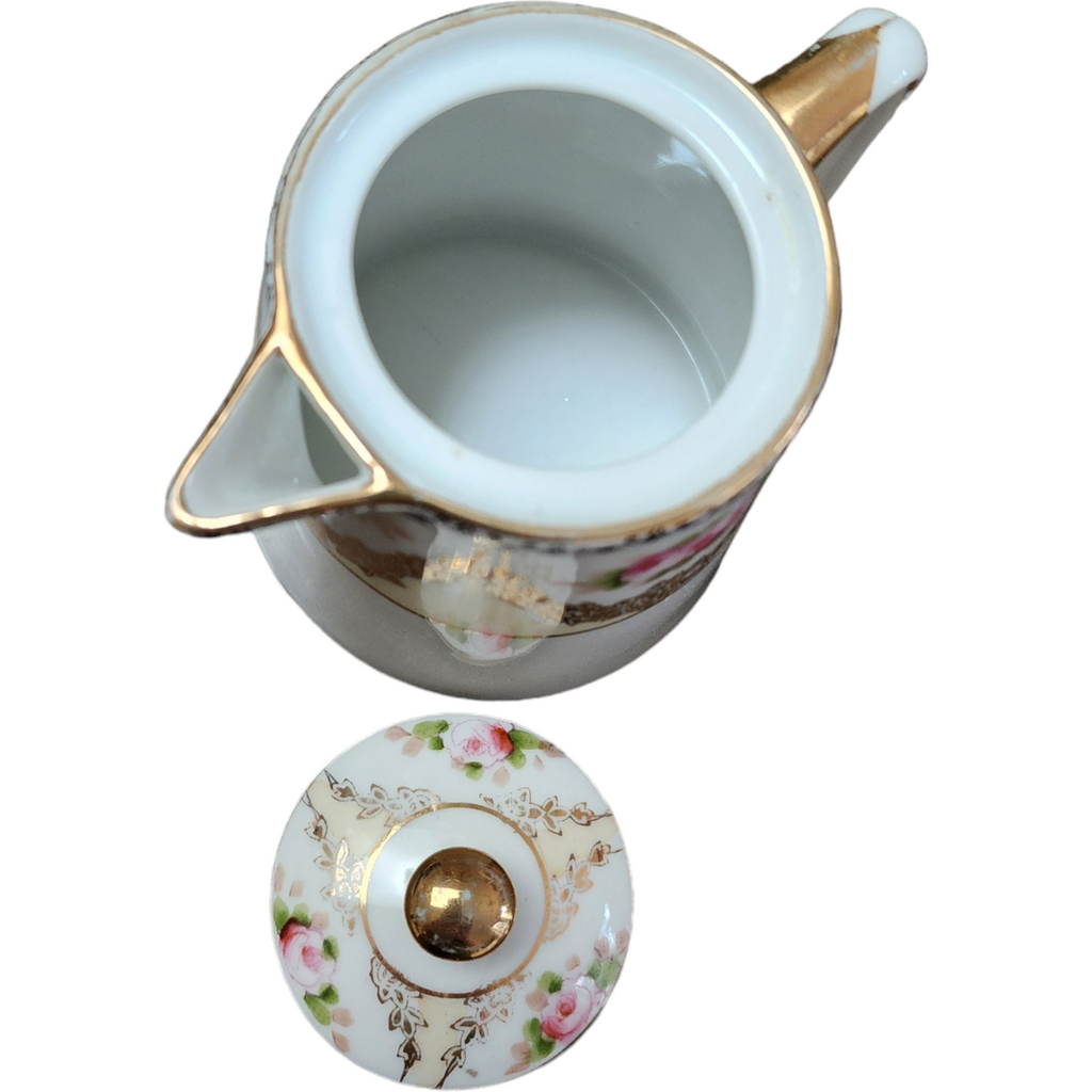 Noritake Gold Swags Pink Roses Gold Trim Creamer & Lid