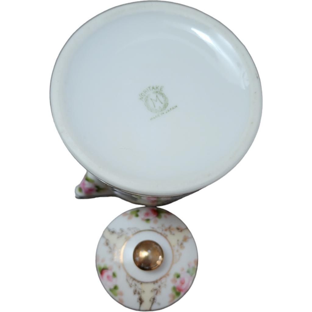 Noritake Gold Swags Pink Roses Gold Trim Creamer & Lid
