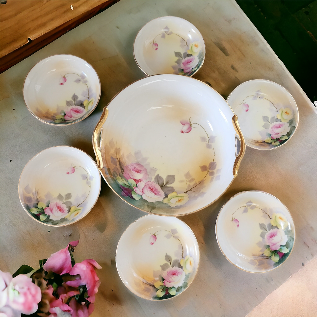 Noritake Mystery Hand Painted Berry Set of 7