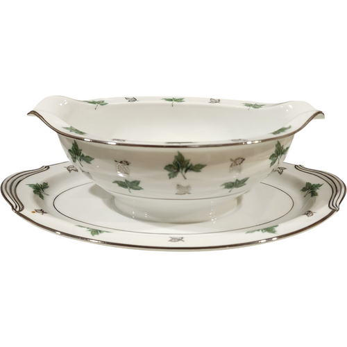 Noritake Shelley China Gravy Boat with Attached Underplate