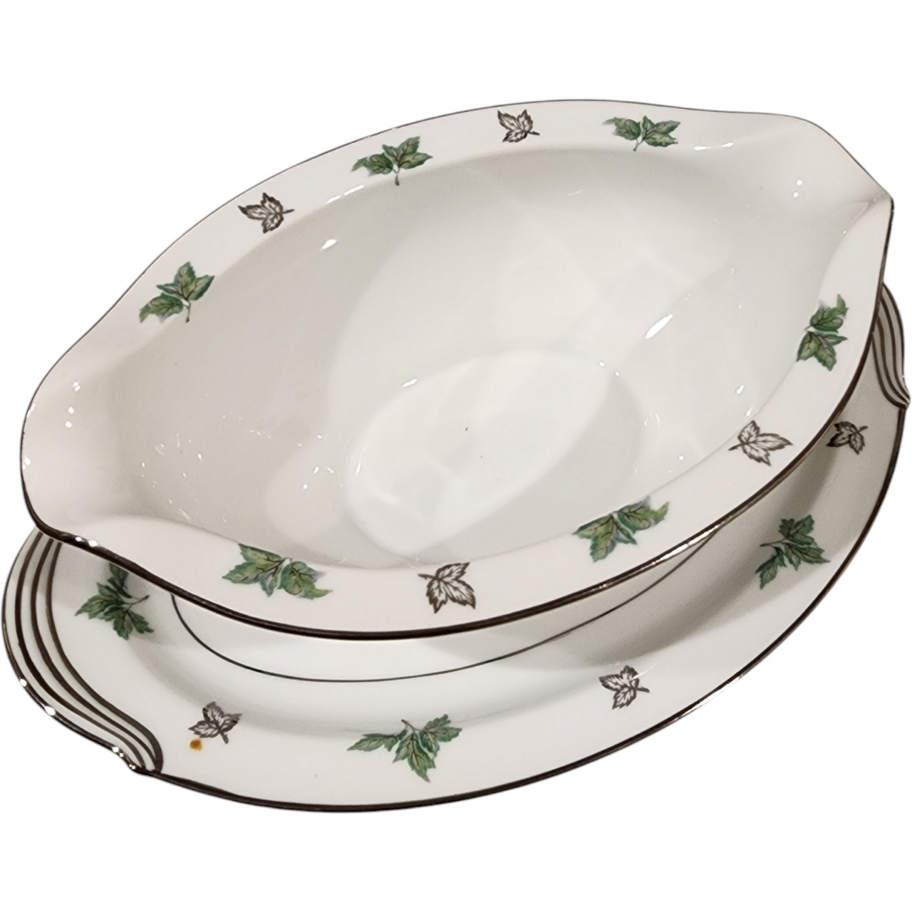 Noritake Shelley China Gravy Boat with Attached Underplate