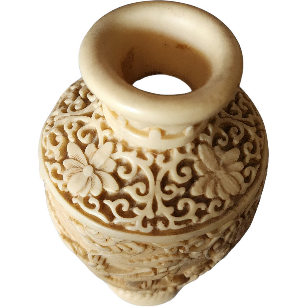 Norleans Hand Carved Dragons Resin Vase Italy
