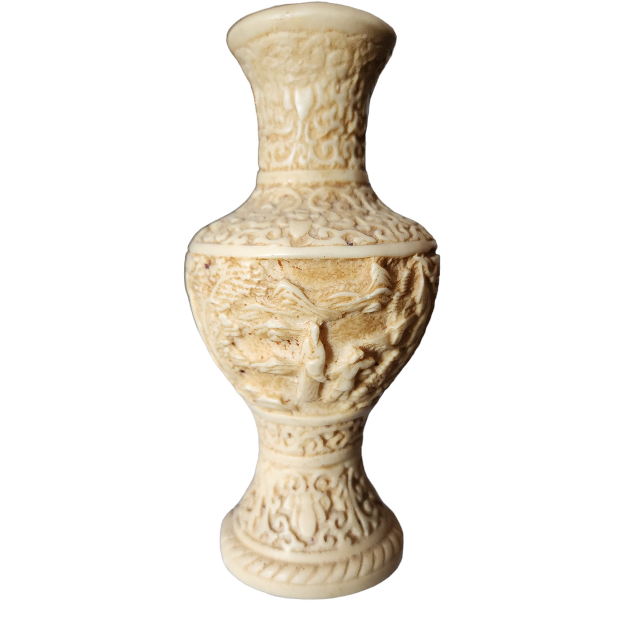 Norleans Hand Carved Garden Landscape Scene Resin Vase Italy