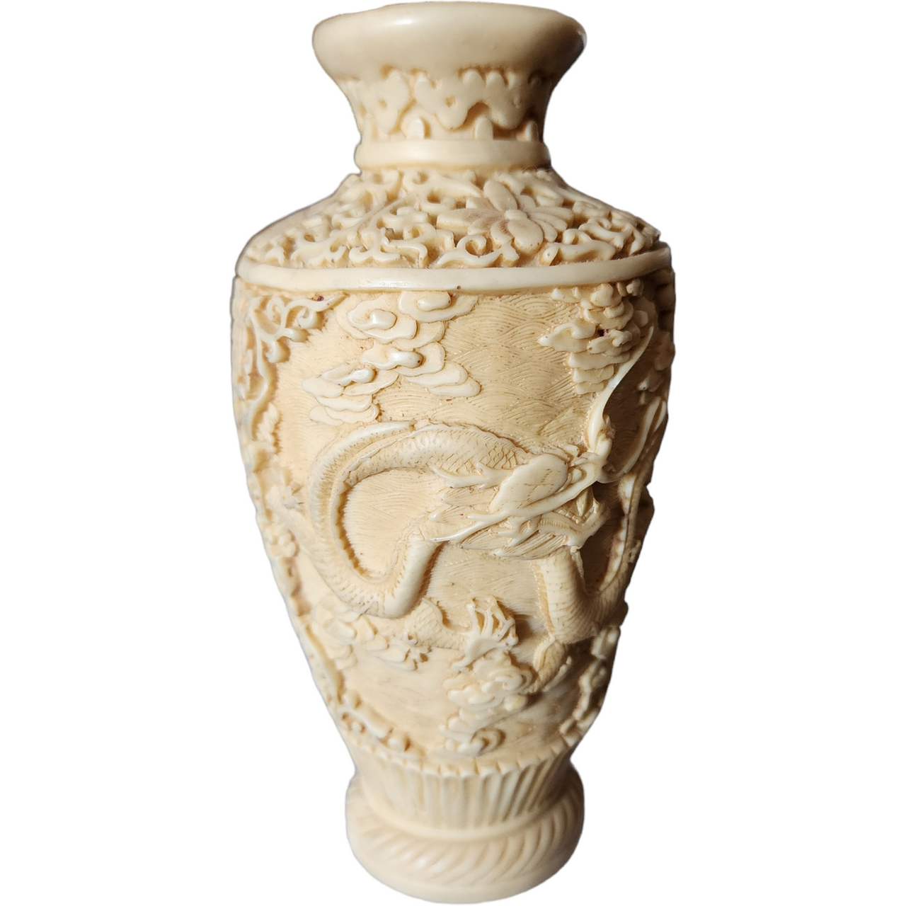 Norleans Hand Carved Dragons Resin Vase Italy