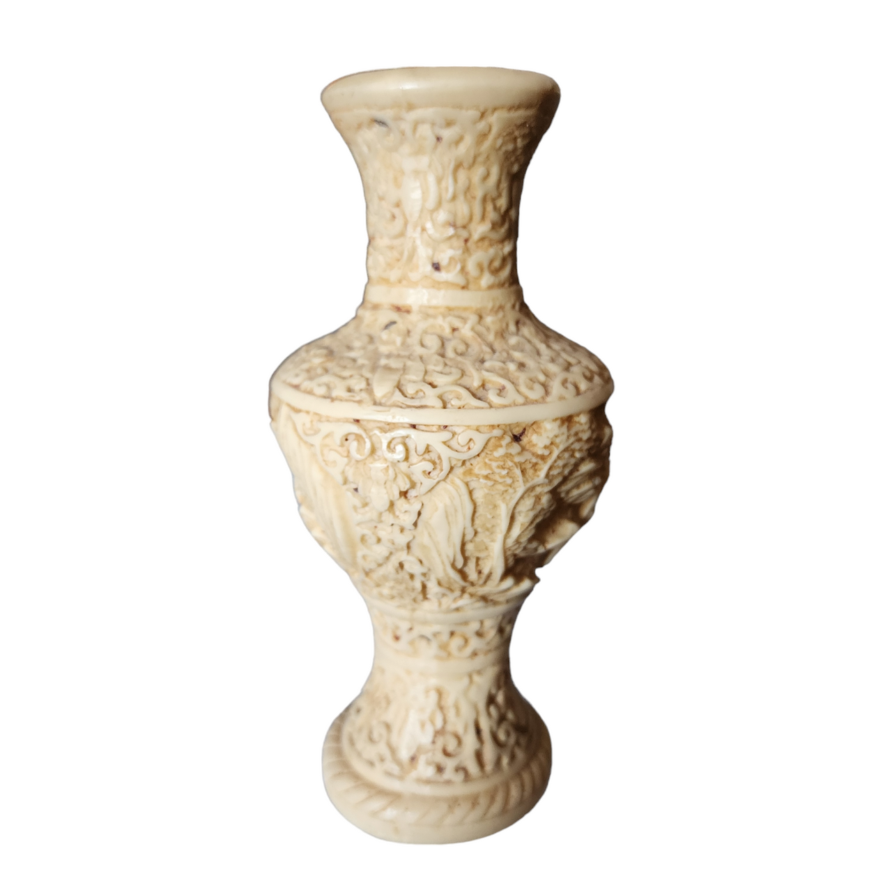 Norleans Hand Carved Garden Landscape Scene Resin Vase Italy