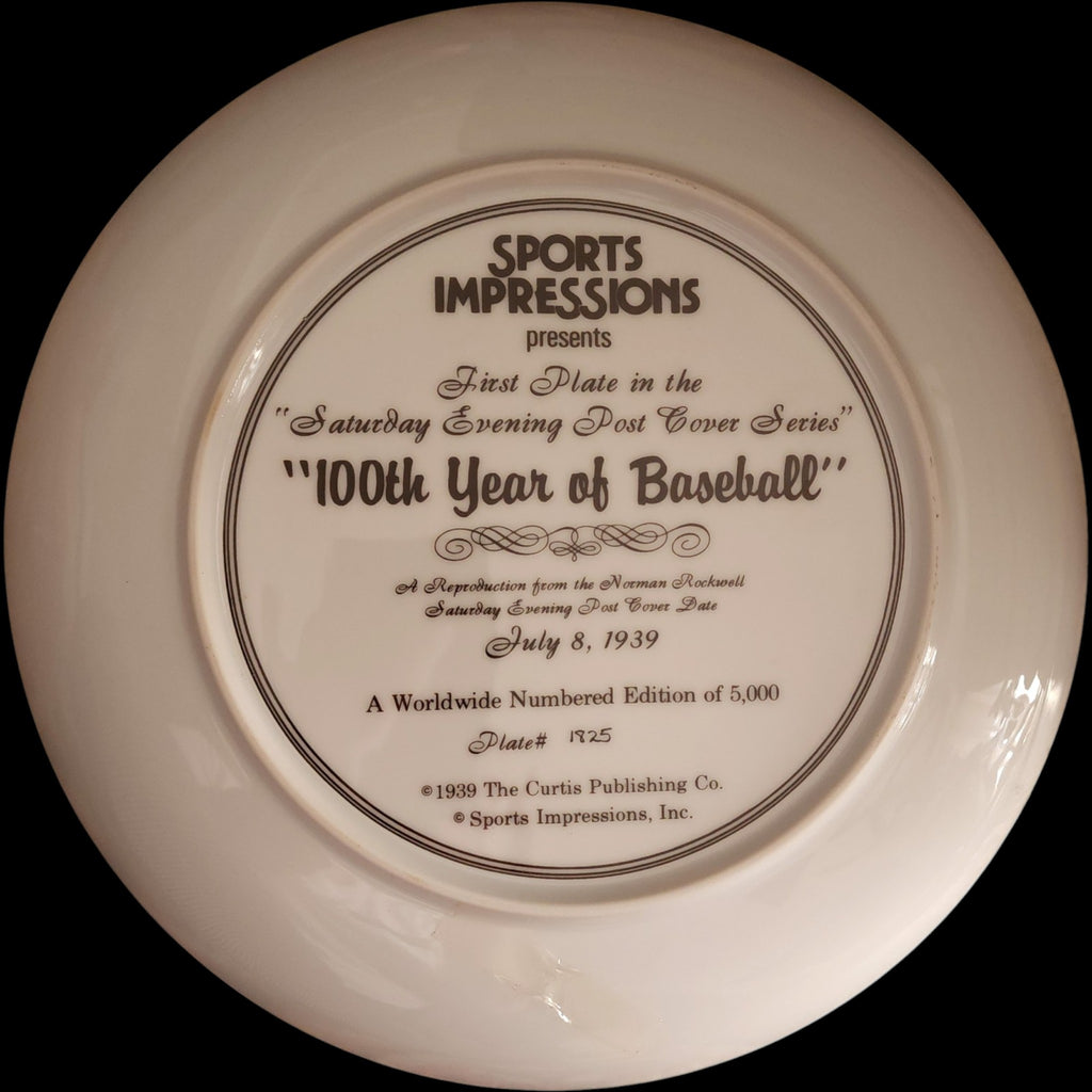 Norman Rockwell 100th Year of Baseball Collector Plate Sports Impressions Limited