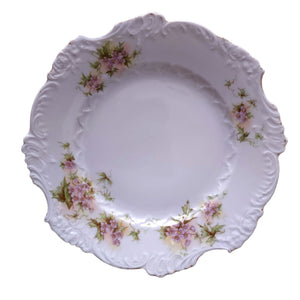 OHME HERMANN Purple & White Flowers, Scalloped Salad Plate
