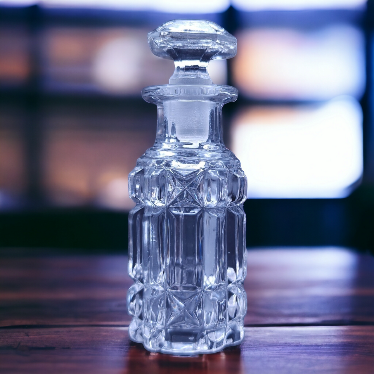 O'Hara Glass Column Block Clear Pressed EAPG Perfume Bottle
