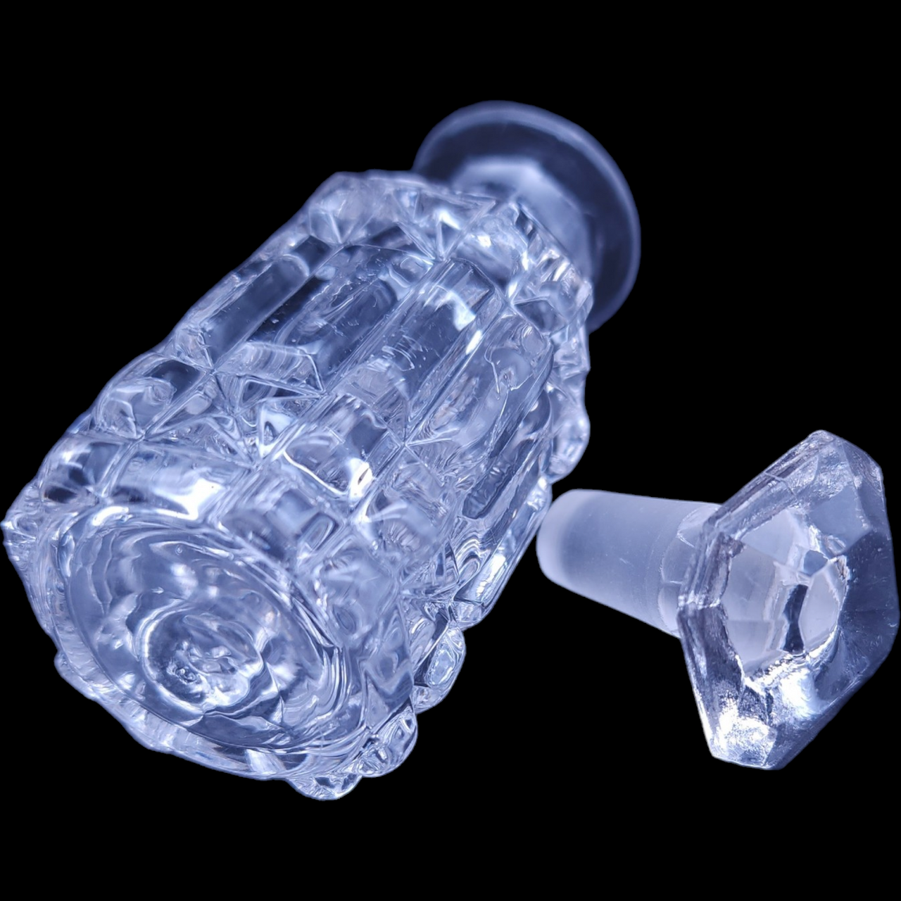 O'Hara Glass Column Block Clear Pressed EAPG Perfume Bottle