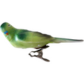 Occupied Japan Clip On Porcelain Green Budgie Parakeet Bird Christmas Ornament