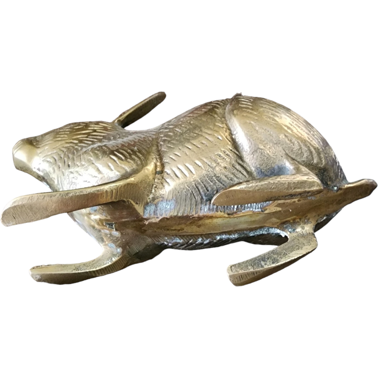 Old Flame Candle Co. Vintage Brass Etched Bunny Paper Weight Collectible