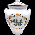 Vintage Hand Painted Floral Ceramic Covered Canister Jar
