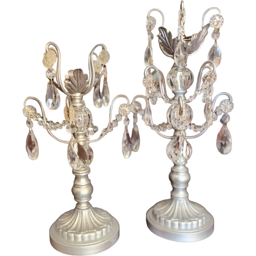 Opulent Treasures® Chandelier Rosettes Candle Holders Candelabra Set of 2