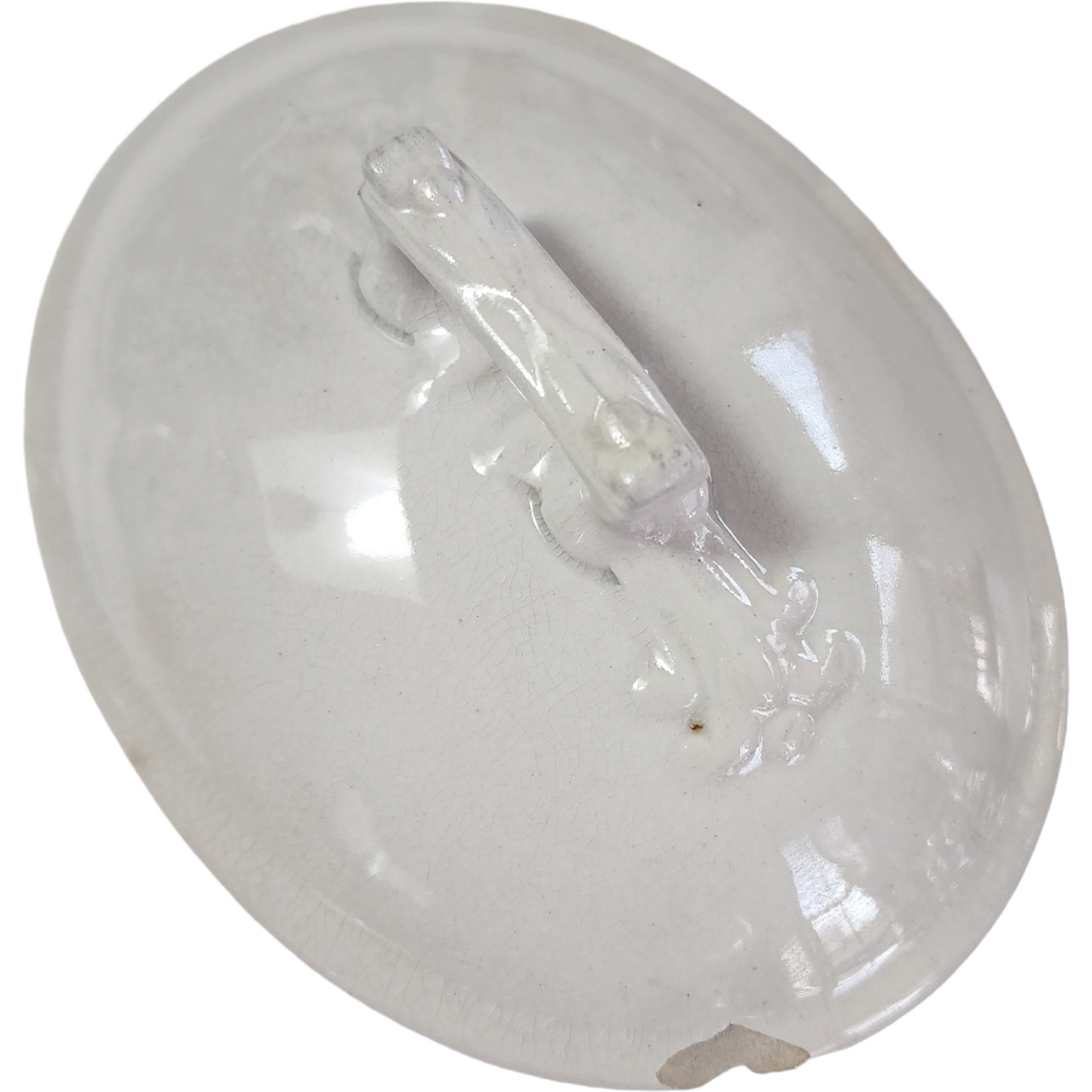 Ott & Brewer Etruria Pottery Covered White Royal Ironstone Soap Dish with Insert