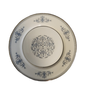 Oxford Bone China White & Blue Bryn Mawr Bread & Butter Plate