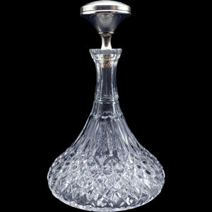 Pacific Princess Cruise Lines Cut Crystal Ships Decanter with Engraved Metal Stopper