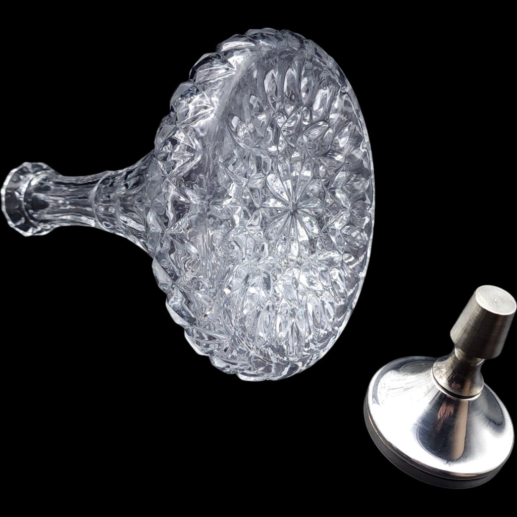 Pacific Princess Cruise Lines Cut Crystal Ships Decanter with Engraved Metal Stopper