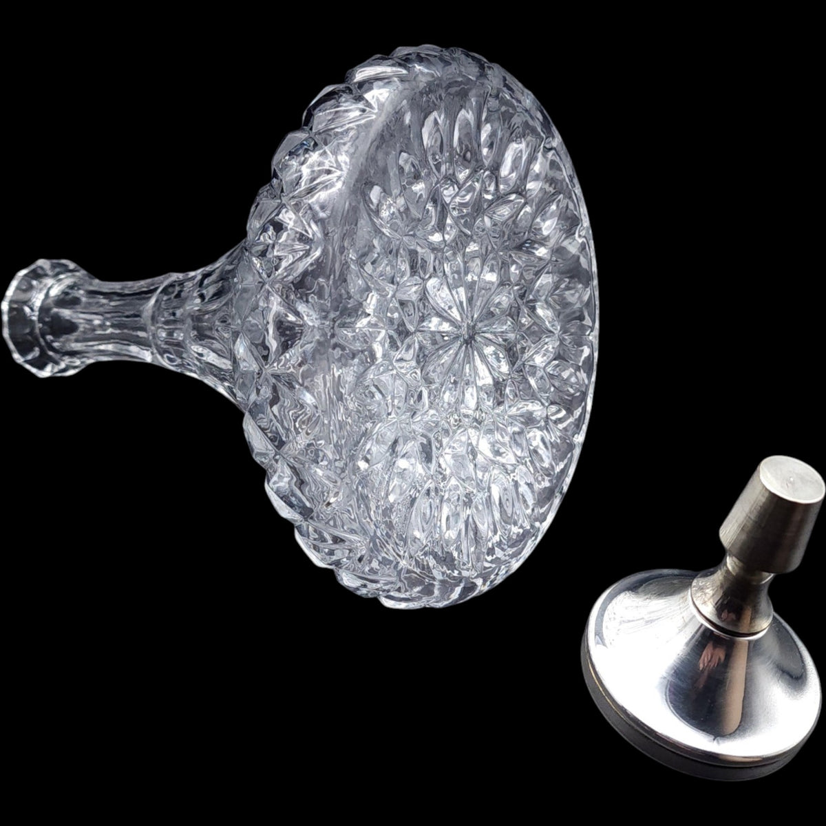Pacific Princess Cruise Lines Cut Crystal Ships Decanter with Engraved Metal Stopper