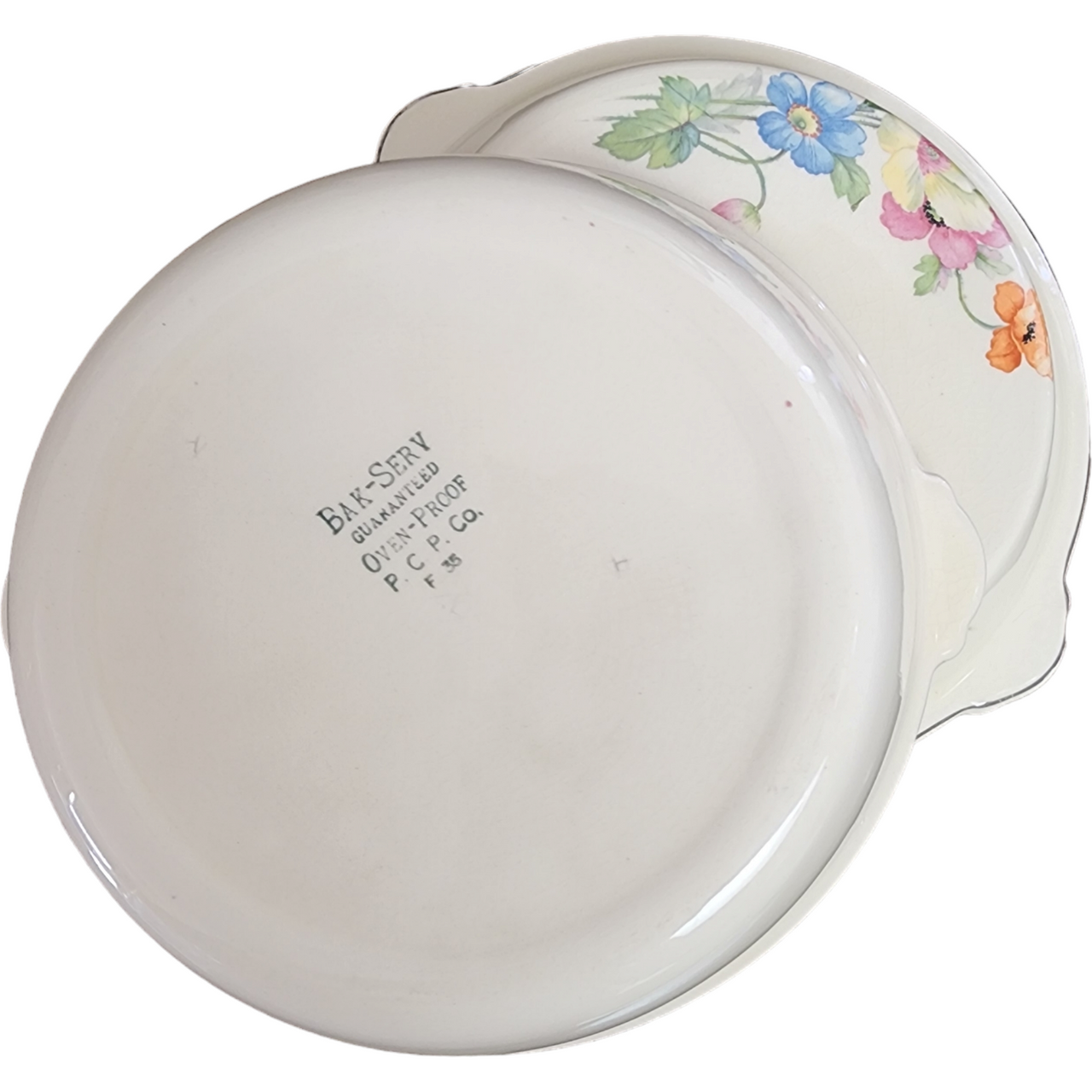 Paden City Pottery The Princess Multicolor Flowers Round Covered Vegetable Bowl