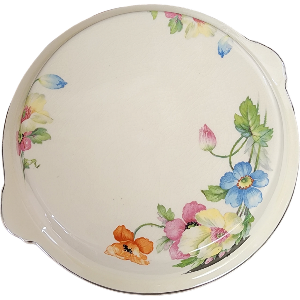 Paden City Pottery The Princess Multicolor Flowers Round Covered Vegetable Bowl