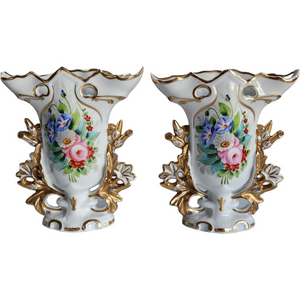 Vista Alegre Pair of Porcelain Spill Vases Marked V. A. Portugal