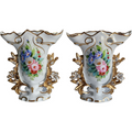 Vista Alegre Pair of Porcelain Spill Vases Marked V. A. Portugal