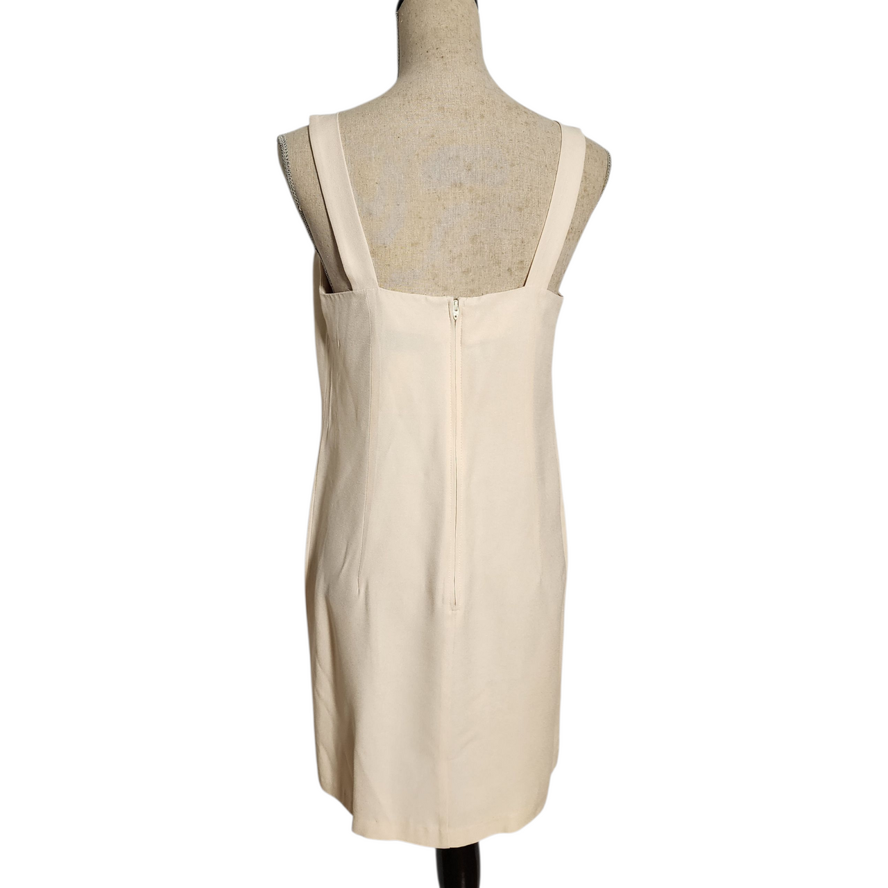 Vintage 90s Petite Perceptions by Irene B Cream Dress & Jacket Set Size 10 Beaded Trim Mother of the Bride
