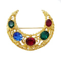 Vintage Kirk's Folly Crescent Rhinestone Brooch Pin