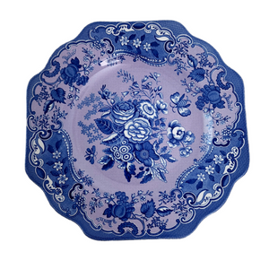 SPODE Blue Room Garden Collection Blue Rose Buffet, Dessert Scalloped Plate