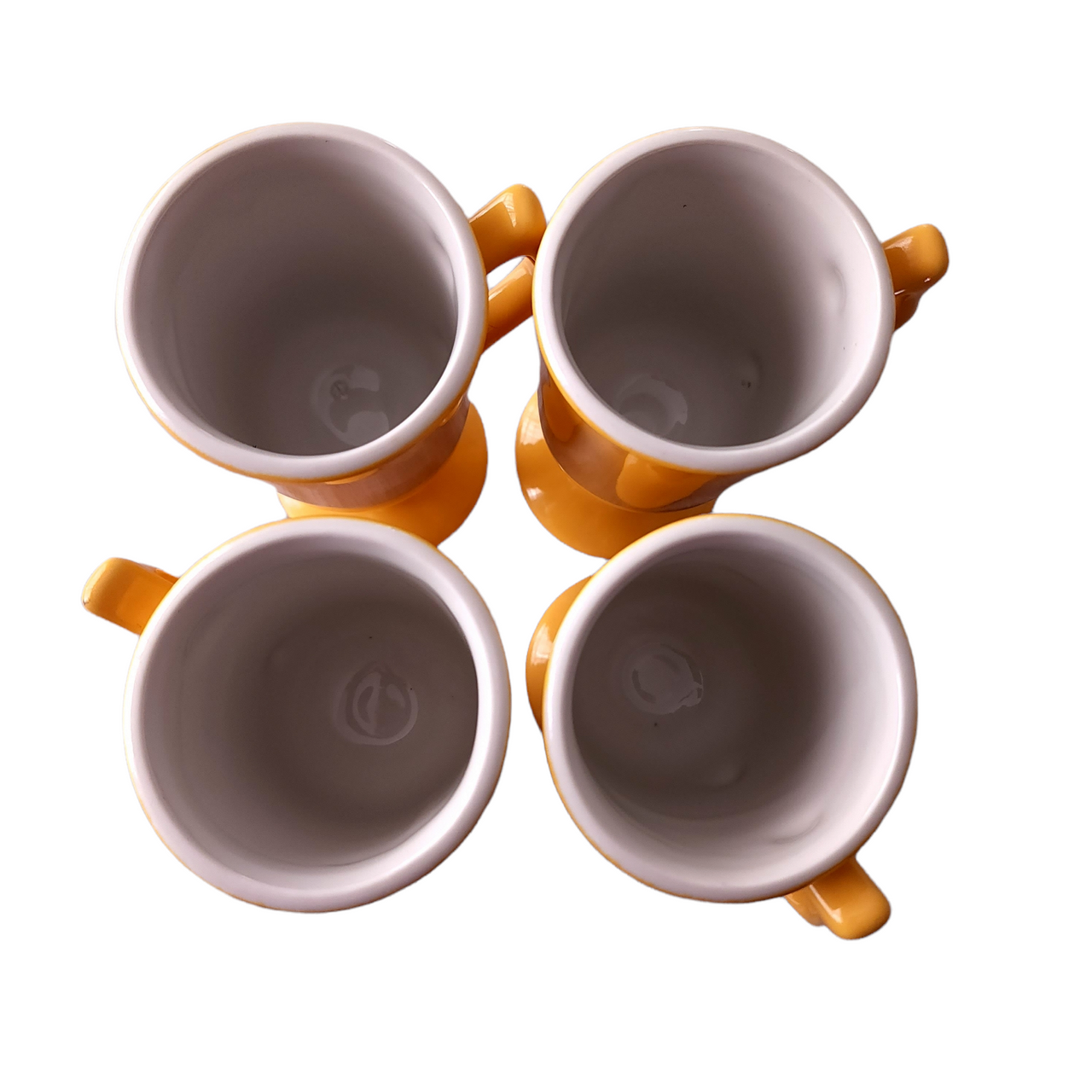 5 3/4" HALL Ceramic Yellow Irish Coffee Mug Set of 4