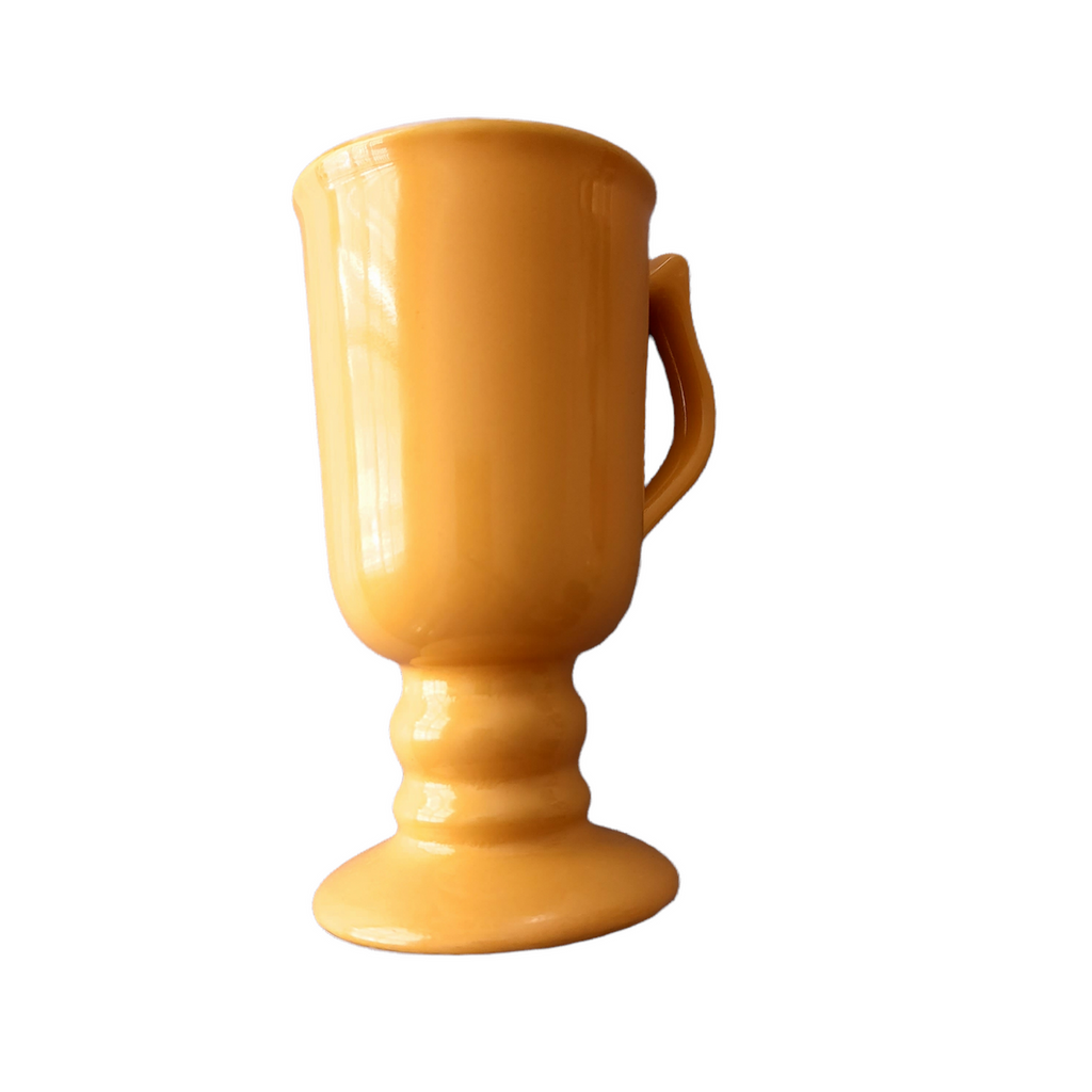 5 3/4" HALL Ceramic Yellow Irish Coffee Mug Set of 4