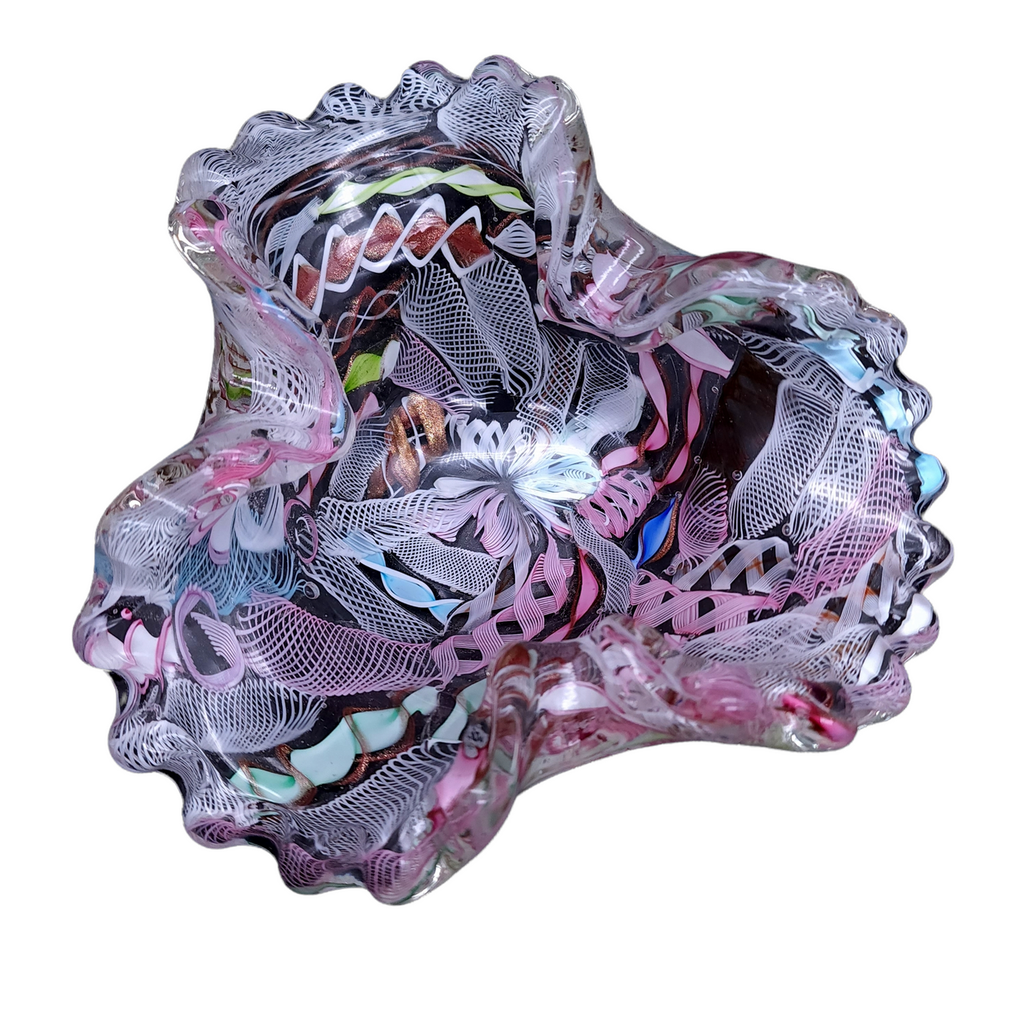 MURANO CRYSTAL Venetian Art Glass Candy Dish